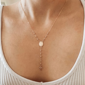 Handcrafted 14k Gold Filled Rosary Necklace – Beaded Catholic Jewelry, Dainty Gold Rosary, Faith Necklace Gift for Her or Him