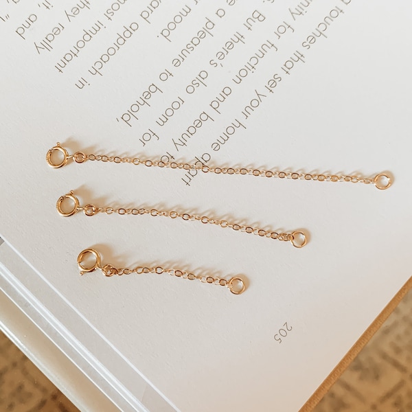 14k Gold Filled Chain Extender - Chain Extender - Gold Chain Extender - Chain Extension 1 inch, 2 inch 3 inch.