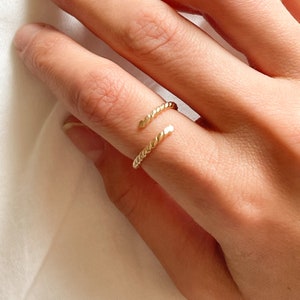Gold Filled Open Ring - Minimalist Modern Gold Open Ring - Gold Twist Ring - Waterproof Gold Ring - Gold Minimalist Ring - Handmade Ring