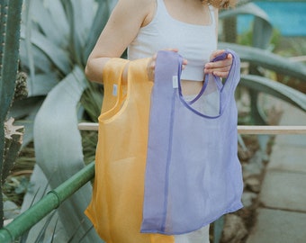 Organza tote bag, Candy bag, Reusable grocery bag foldable, ECO bag