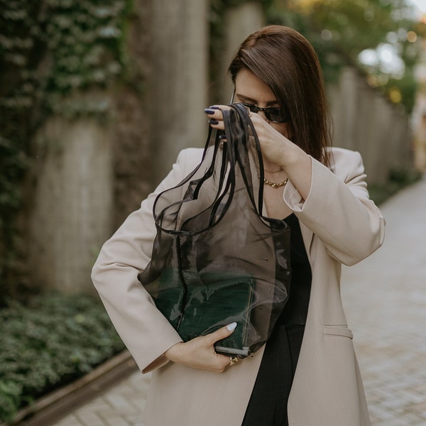 Organza-Einkaufstasche, Süßigkeiten-Tasche, wiederverwendbare Einkaufstasche, faltbare Öko-Tasche