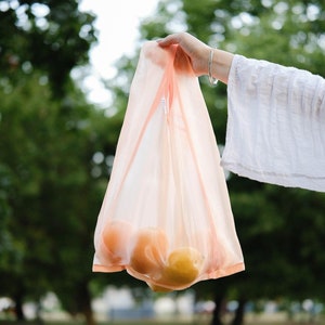 Markttasche, Strandtasche, Klarsichttasche, Einkaufstasche, Pfirsich-Organza-Tasche, Netztaschen