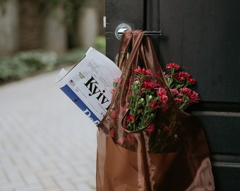 Reusable grocery bag foldable, Organza bags, ECO-friendly bag, Cute tote bag