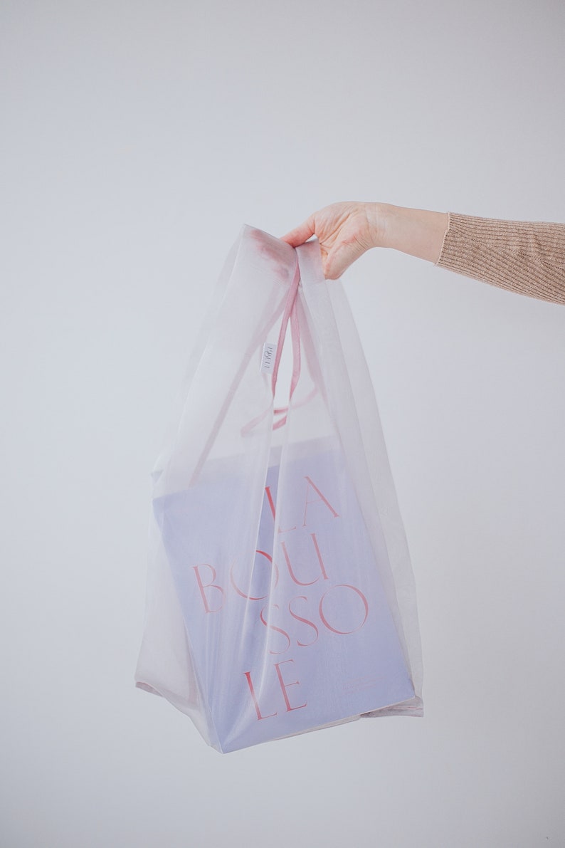 Reusable grocery bag foldable, Bag for sweets, Organza bags, ECO bag image 6