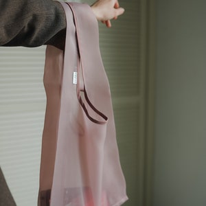 Aesthetic Tote bag Shopping Cappuccino handbag Organza bag Eco-friendly Grocery bags image 7