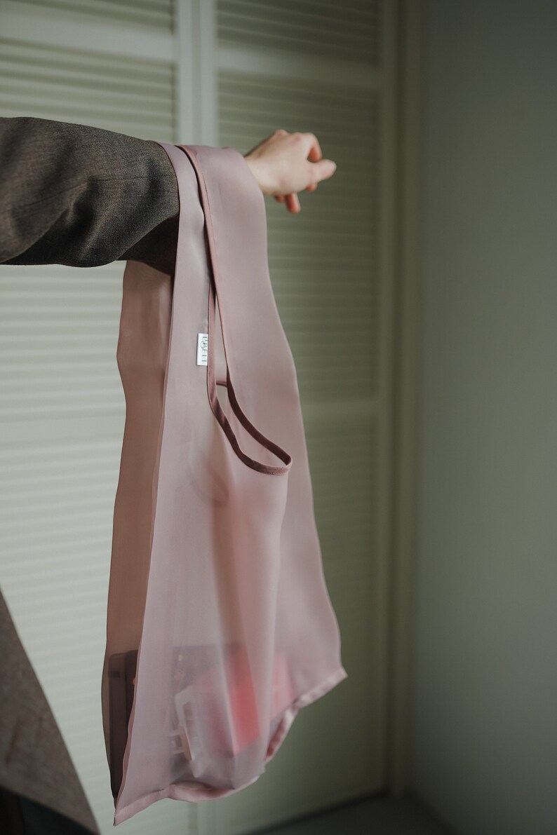 Aesthetic Tote bag Shopping Cappuccino handbag Organza bag Eco-friendly Grocery bags image 7