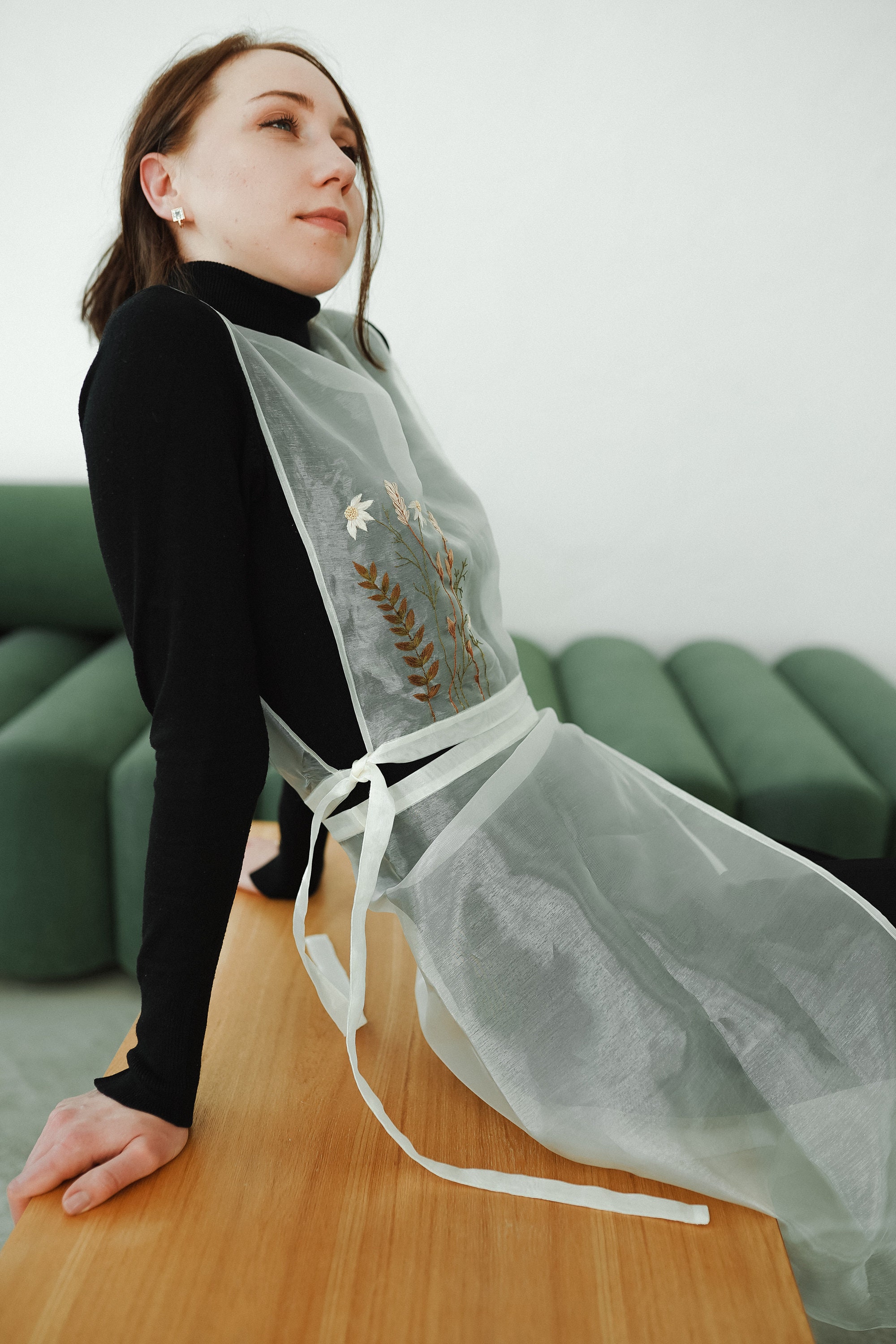Organza Top and Skirt Set, Waist Peplum, Wrap Skirt, Organza
