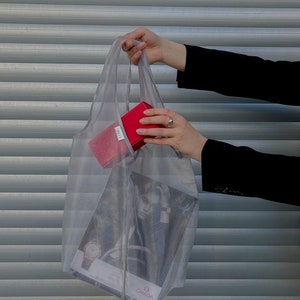 Bauernmarkttasche, Tülltasche, Einkaufstasche, wiederverwendbar, faltbare Tasche, Organza-Einkaufstasche Bild 2