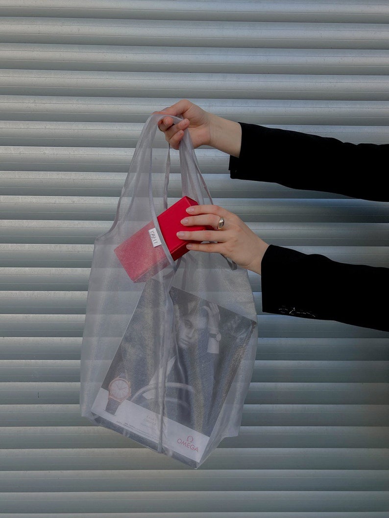Farmers Market Bag Tulle bag Grocery bag Reusable Foldable Bag Organza Tote Bag zdjęcie 2
