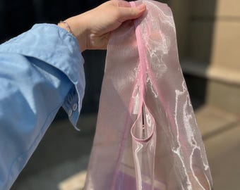 Farmers market Tote bag, Grosery bag, Bride beach bag, Handbag Market bag Purple organza bag