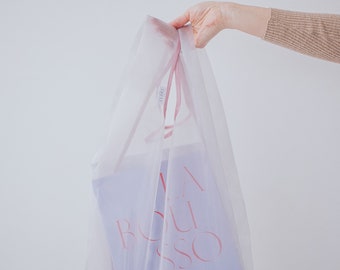 Summer tote bag, Reusable grocery bag foldable, ECO organza bag