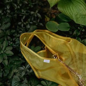 Yellow tote bag, Everyday bag, Farmers Market bag, Grocery bag, Organza bag, Canvas bag