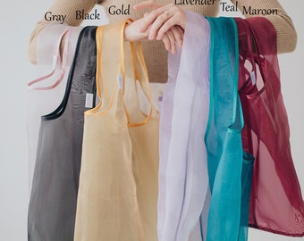 Reusable grocery bag foldable, Bag for sweets,  Organza bags, ECO bag