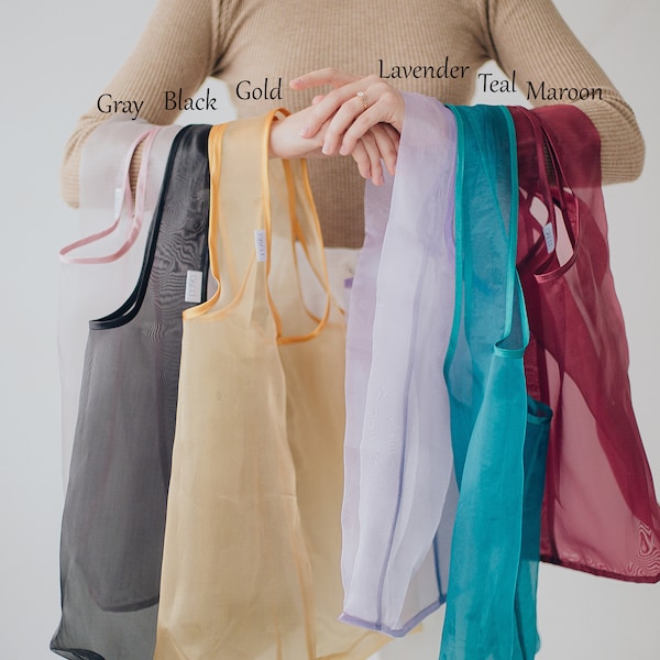 Reusable grocery bag foldable, Bag for sweets,  Organza bags, ECO bag