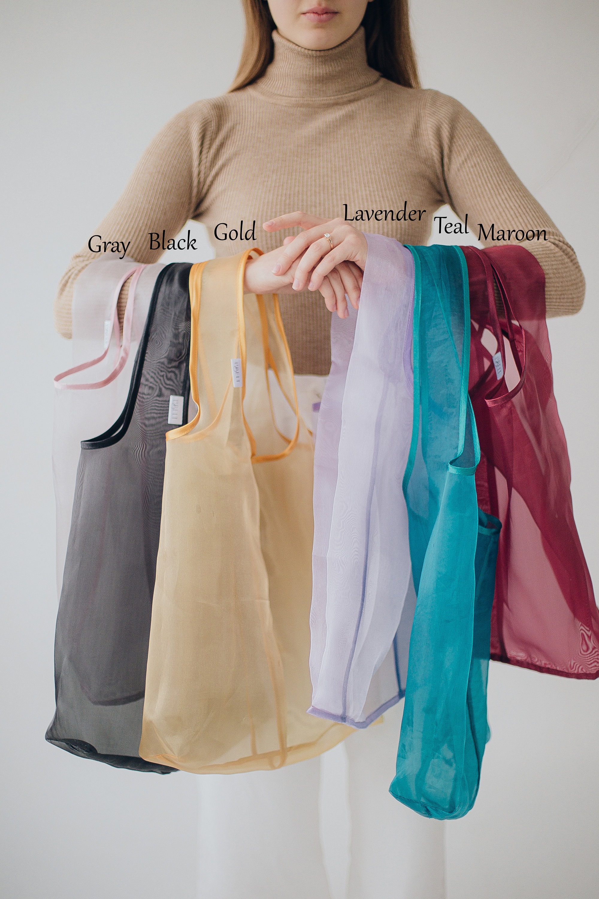 Reusable grocery bag foldable, Bag for sweets,  Organza bags, ECO bag