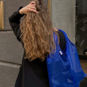 Blue tote bag aesthetic, Duffle bag Produce bags, Eco friendly bag, Beach bag image 4