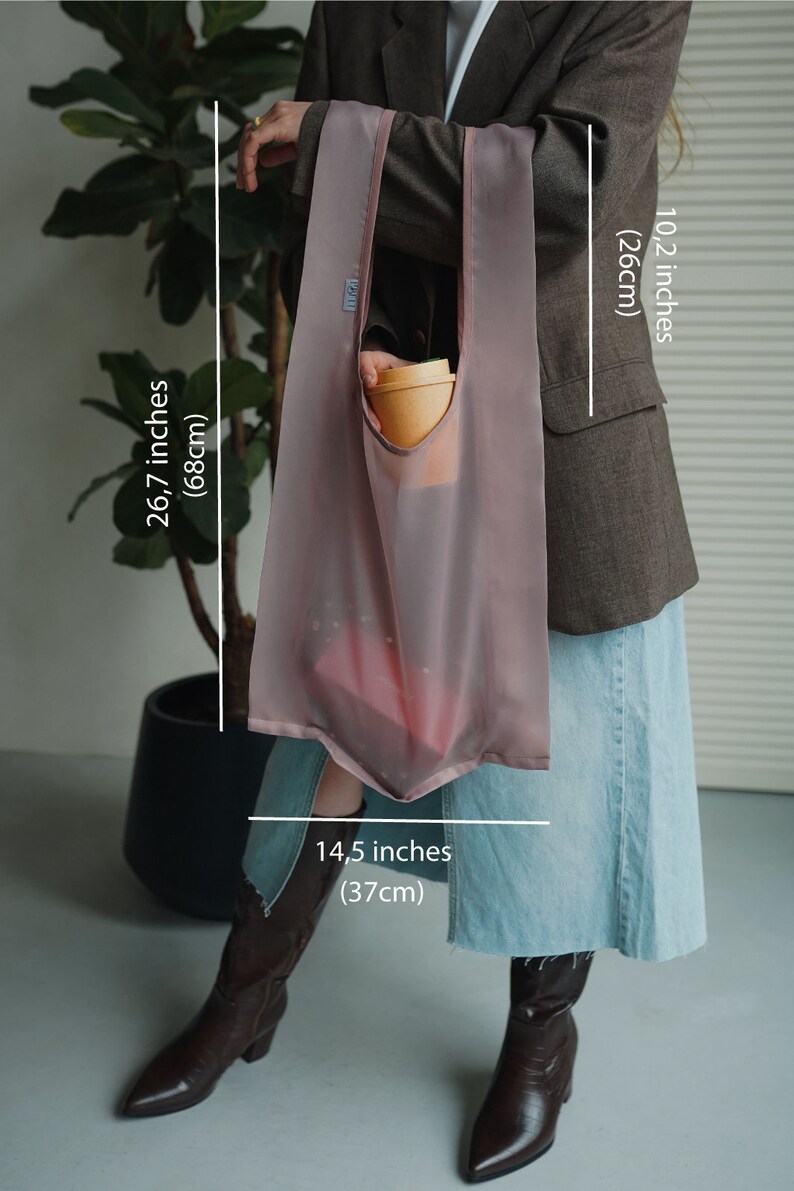 Aesthetic Tote bag Shopping Cappuccino handbag Organza bag Eco-friendly Grocery bags image 9