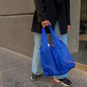 Blue tote bag aesthetic, Duffle bag Produce bags, Eco friendly bag, Beach bag image 5