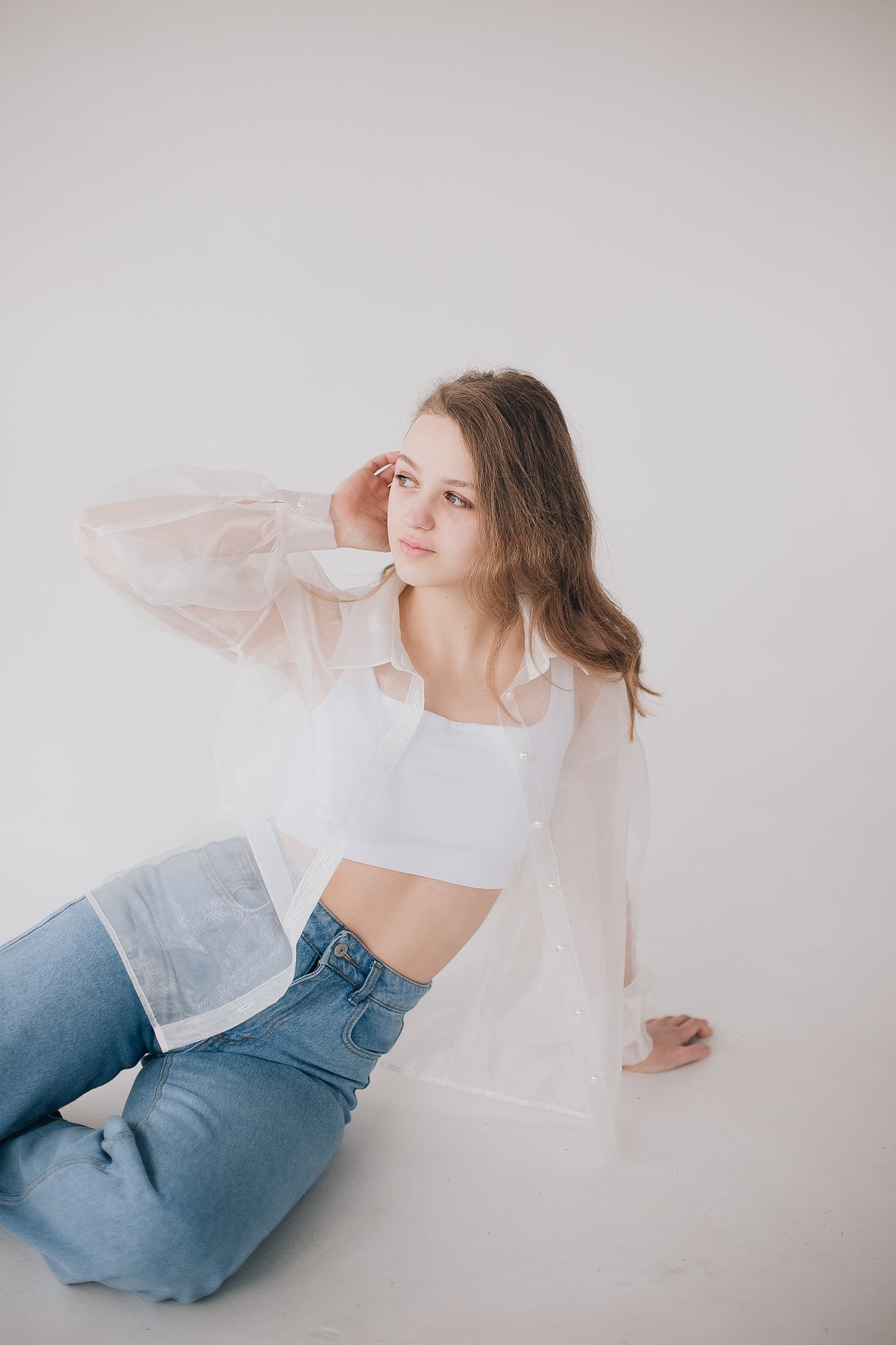 Transparent Lightweight Blouse, Pirate Organza Blouse, Sheer