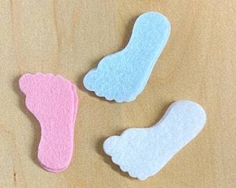 Felt Baby Feet, Die Cut Footprint Shapes, Craft Supplies (1x2 inch)