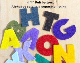 1-1/4'' Felt letters, Choose your letters and color, These are used to spell names, Merry Christmas, bible verses, for stockings, etc