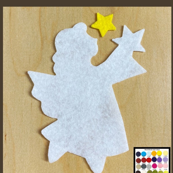 1 Large felt angel, die cut, shapes and forms, scrapbook card making, Christmas, patch, holiday applique, celestial