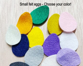 Felt egg, SMALL, choose color, Easter egg, 20 or 30, die cut, felt shapes, school crafts, wax dipping, 1'' x 1-1/2''