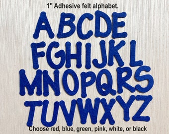 1'' Felt alphabet adhesive back, peel and stick, 26 letters A-Z, sticky back 1 inch letter
