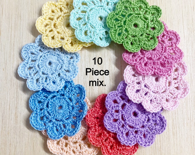 2'' Crochet Doily Mix, Mini Doilies, Doily Applique, 2 Inch, Purple ...