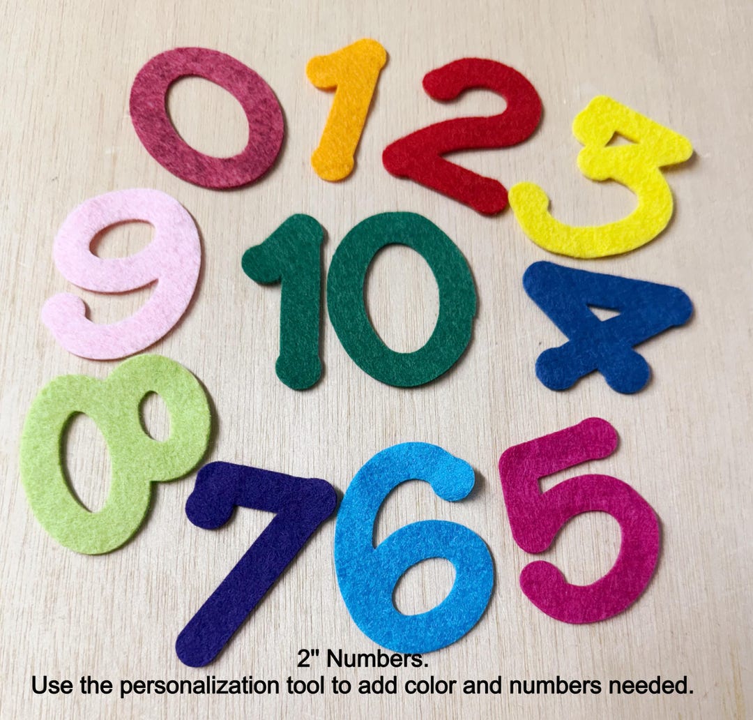 Numbers Using Felt 2'' Felt Numbers, Preschool Learning, Sewing - Etsy