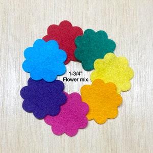 12 Large Wool Blend Felt 3D Roses Die Cut Applique Flowers - Sweet Dreams