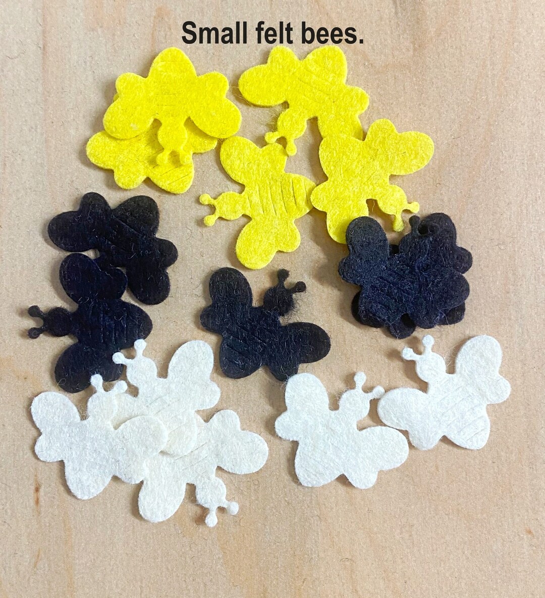 15 Tiny Felt Bee Appliques, Wool Blend Die Cut Shapes - Etsy