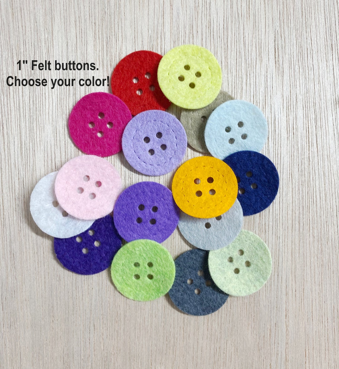 1'' Felt Buttons, 20 Pieces, Die Cut, Wool Blend, Quilting, Sewing ...