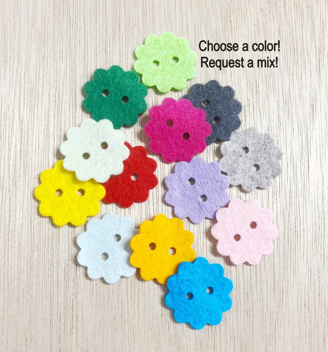 Felt Button, 1'', Die Cut, 20 Pieces, Wool Blend, Quilting, Sewing ...
