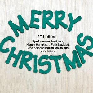 1'' Felt letters, small, Single letters, NOT full alphabet, custom cut letters, stocking holiday costume, First communion letters