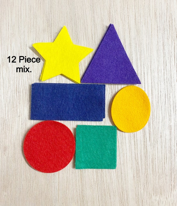 Felt Shapes, Felt Shapes for Kids, Shapes for Learning and School, Toys &  Games, Primary Colors, Shapes for Memory Book, 12 Pieces, F432 