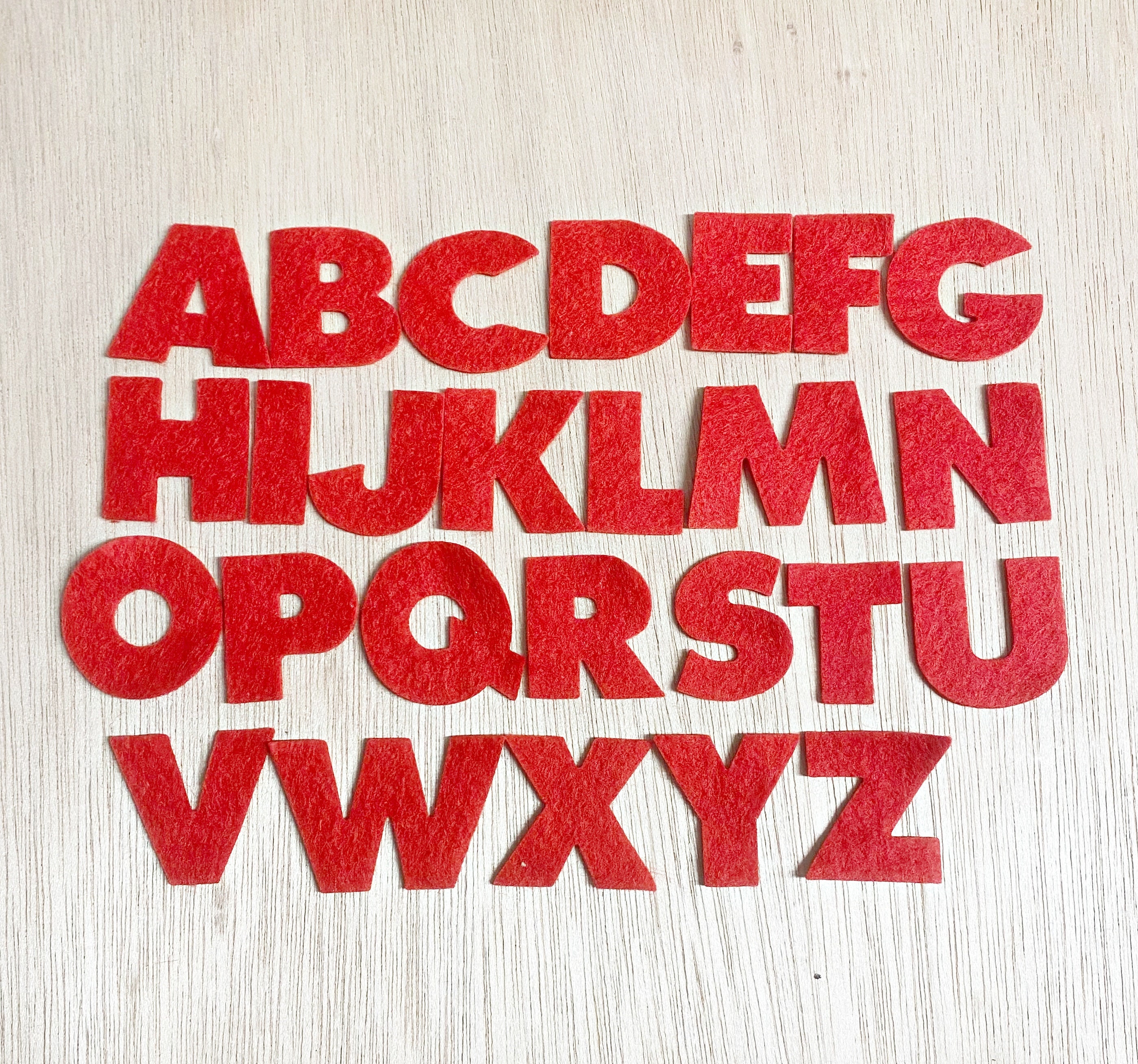 Felt Alphabet, A-Z, 26 Letters Patch Precut Craft Supply Upper Case, 1-1/4  Inch, School Preschool Felt Board Sew on Glue On 