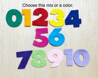 Felt Number Set, Wool Blend, Preschool Learning, 0-10
