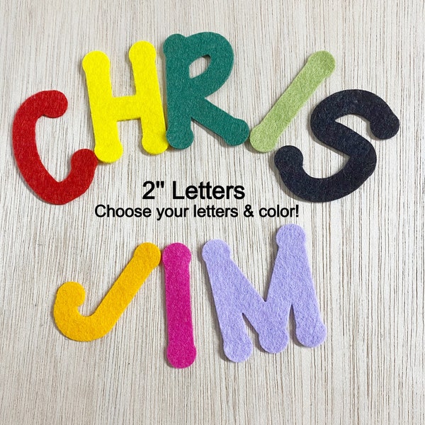 2'' Felt letters, Choose your letters, These are used to spell names, Merry Christmas, bible verses, for stockings, Mix or match colors