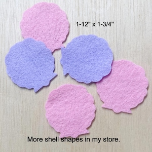 5 Felt seashell, LARGE shells, die cut shapes, sea life felt, starfish, felt shell, craft supplies