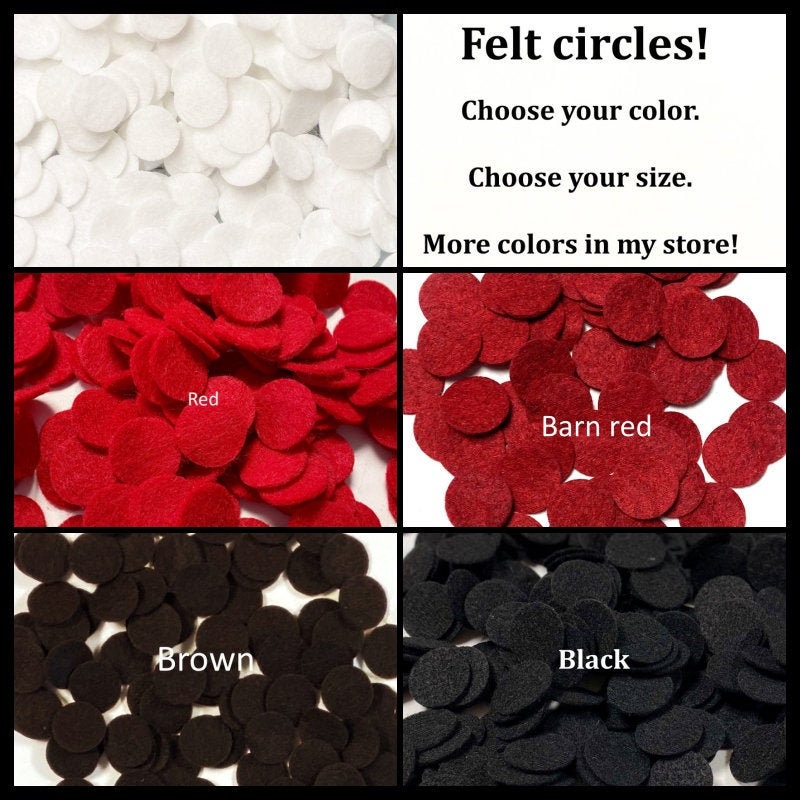 Black Adhesive Felt Circles; YYaaloa 1.5 Inch Black