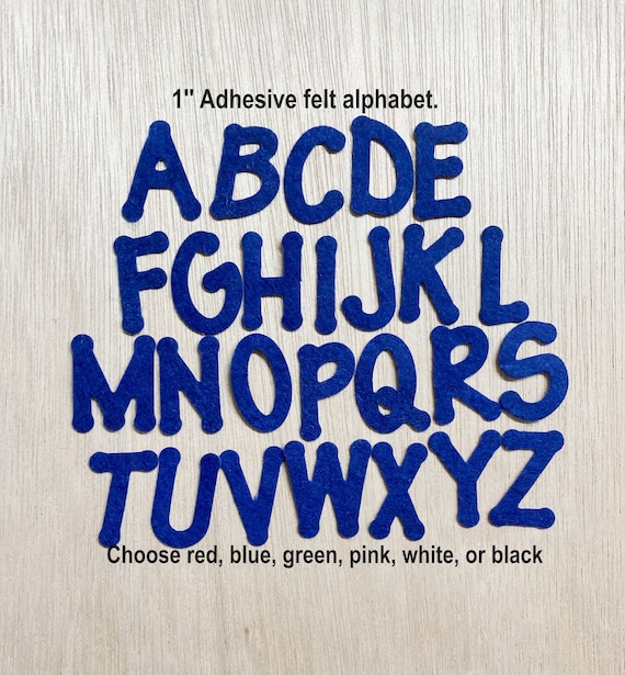 1'' Felt Alphabet Adhesive Back, Peel and Stick, 26 Letters A-Z, Sticky  Back 1 Inch Letter 