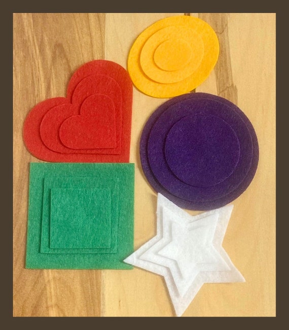 15 Felt Shapes for Learning, Costume, Learning and School, Toys & Games,  Preschool, Felt Shapes for Kids, Star, Oval, Circle, Square, Heart 