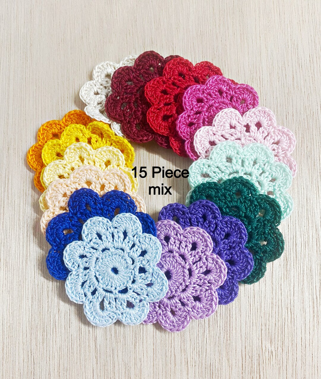 2'' Crochet Doily Mix, Mini Doilies, Doily Applique, 2 Inch ...