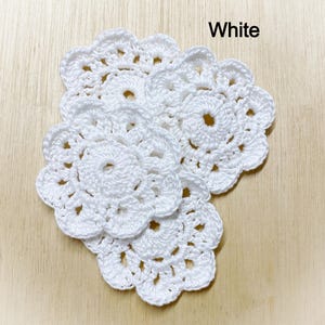 White doilies, white crochet coaster, THICK cotton thread, craft supplies, handmade, 3-1/4 inches