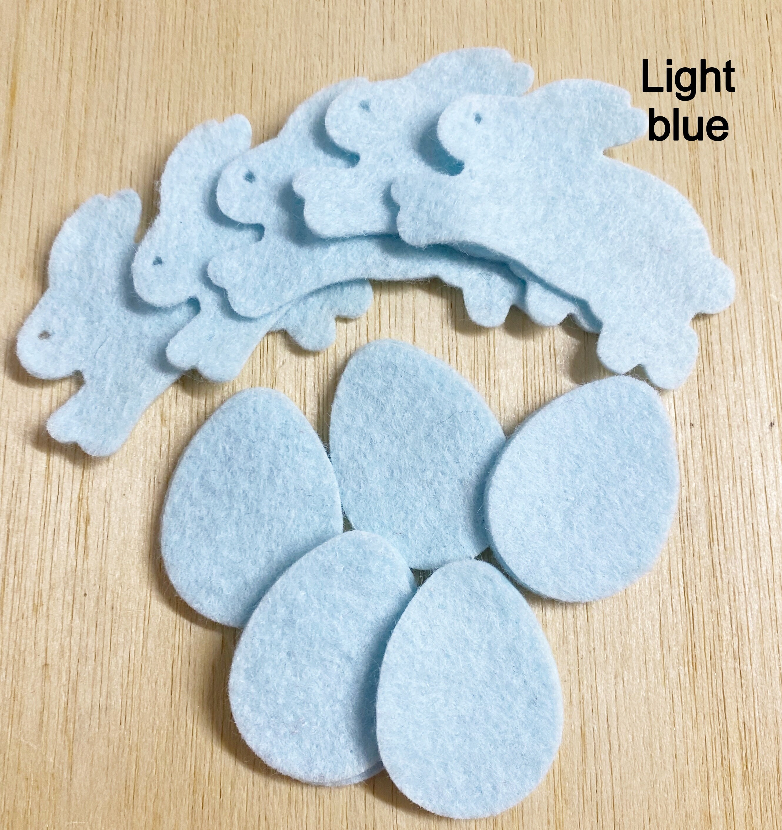 Felt Bunny and Egg Shapes, Easter Craft Supplies, Wool Blend Cut Outs ...