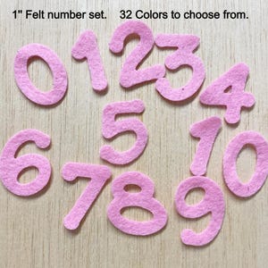 1" Felt Numbers 0-10, Wool Blend Craft Supplies, Preschool Learning Tools
