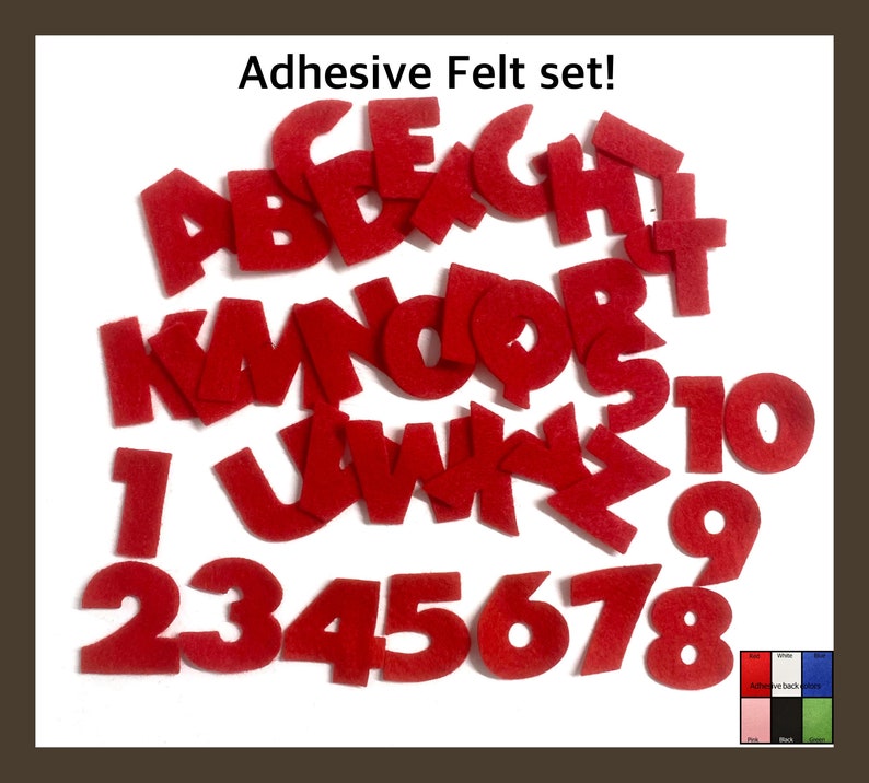 Felt Adhesive Alphabet and Numbers AZ 26 Letters 110 Etsy