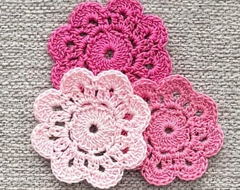 Spool pin doily, pink doilies, 100% cotton thread, for sewing machine