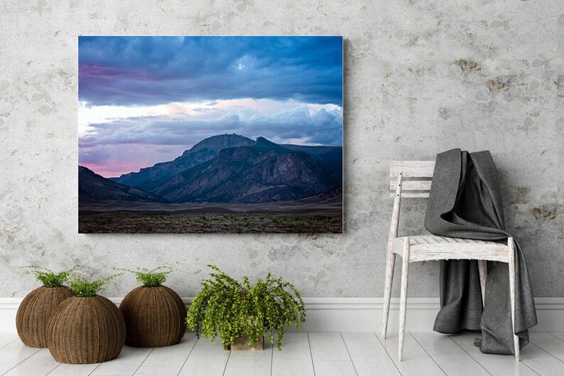 Sunrise Mountain Wall Art Photography Print Blue and Purple Etsy